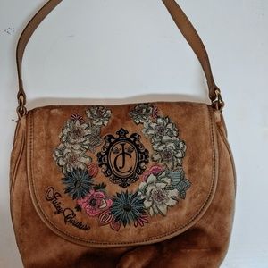 Juicy Couture Dusty Pink Velvet Saddle Handbag